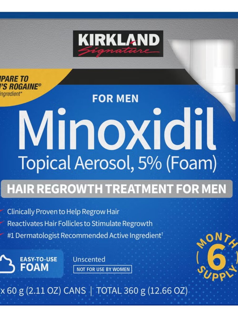 Minoxidil for Men Hair Regrowth Kirkland Costco EIGHT MONTH Supply NEW in Box